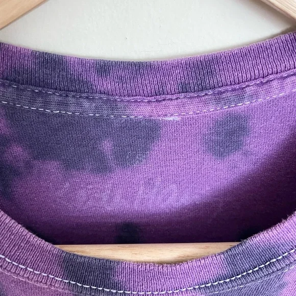 Keith Haring Running Heart Graphic Tie Dye Purple Yellow T Shirt Adult Small - Picture 9 of 9